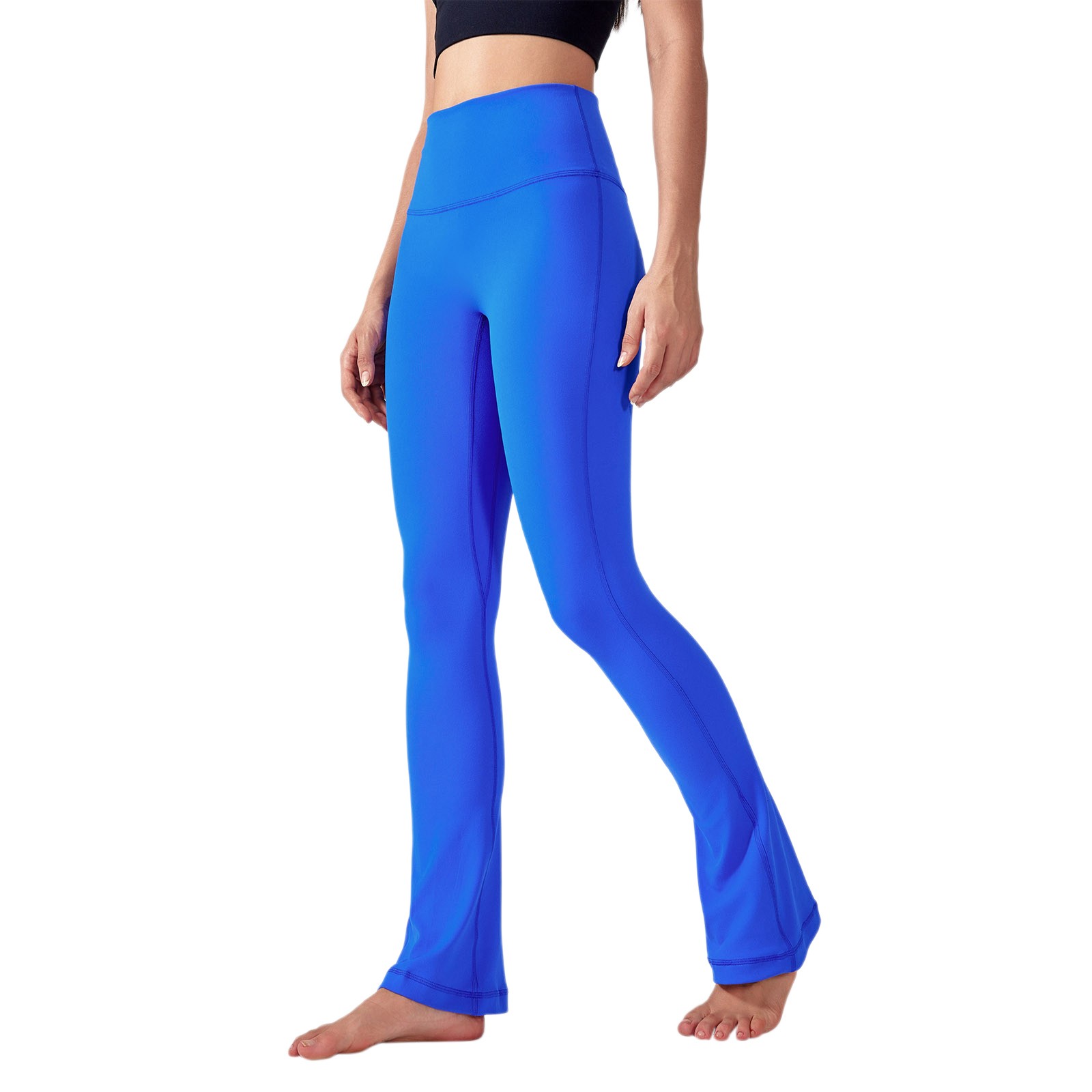 thumbnail image 1 of Pantalones deportivos de yoga: leggings acampanados de cintura alta, nailon y spandex, ropa deportiva elegante, cómodos y elásticos., 1 of 8